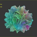 Colorful Wooden Stone Decorative Flower Shaped Sphere With Glossy Surface On Dark Background