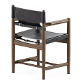Modern Stylish Dining Chairs With Black Brown Leather Seats And Wooden Frames