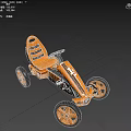 Orange Kids Go Kart With Four Wheels And Steering Wheel