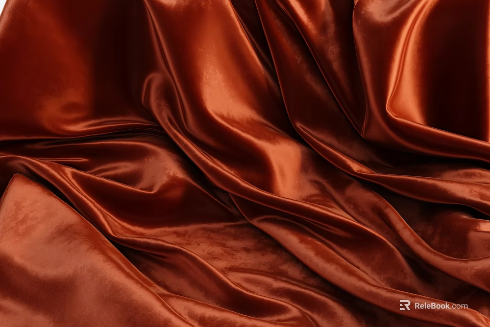 Luxurious Brown Satin Fabric With Smooth Flowing Textures 3d model 