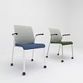 Ergonomic Modern Office Chairs With Armrests Wheels And Blue Green Cushions Contemporary Design