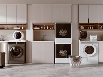modern washing machine cabinet laundry cabinet 3d model