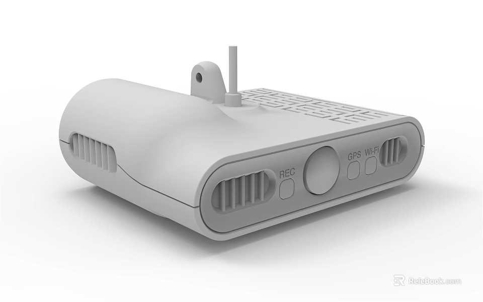 White Router Design With Antenna Control Buttons And Interface Ports 3d model 