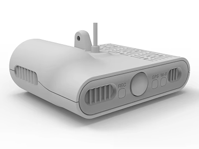 White Router Design With Antenna Control Buttons And Interface Ports 3d model