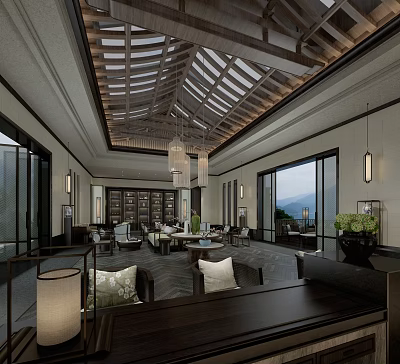 Southeast Asia Reception Hall Resort Hotel Rest and Negotiation Area 3d model