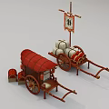 Chinese carriage ancient carriage 3d model