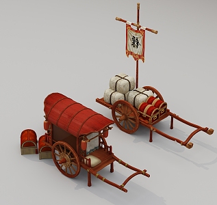 Chinese carriage ancient carriage 3d model