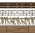 Wooden And Bamboo Fence Designs With Slatted And Woven Patterns For Outdoor Use