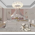 Romantic White Princess Style Children Bed With Full Matching Furniture For Sweet Pink Girls Bedroom
