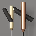 Modern Floor Lamp Design With Gold Black Copper Metal Finishes And Sleek Cylindrical Shape