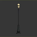 Traditional Street Lamp Design With Classic Metal Pole And Illuminated Light