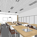 modern classroom 3d model