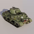 Highly Detailed Green Military Tank With Star Emblem And D3 Number