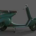 Vintage Green Lambretta Scooter With Two Brown Seats And Classic Design