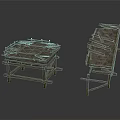 Handmade Bamboo Tables With Wooden Frame And Bamboo Surface Displayed In Two Different Angles