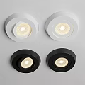 White And Black Modern Recessed Downlights Spotlights With LED Bulbs And Sleek Design