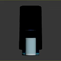 Modern Black And Light Blue Cylindrical Electronic Devices With Illuminated Features