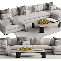 Modern corner sofa multiplayer sofa 3d model