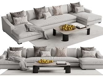 Modern corner sofa multiplayer sofa 3d model