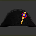 Stylish Black Hat With Red White Blue Target Pattern And Yellow Strap