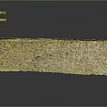 Natural Wood and Stone Material Sample with Textured Surface and Green Edge