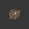 Raw Wood and Stone Pile for Construction and Decoration Projects 3d model