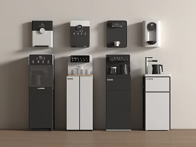 Modern Kitchen Appliances Including Wall Mounted And Standing Units In Contemporary Setting 3d model