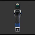Futuristic Sci Fi Weapon With Blue Black Design Mechanical Grip And Barrel