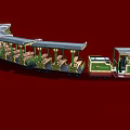Decorative Vintage Style Train With Green Red Black Color And Illuminated Carriages Lights