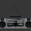 Vintage Radio Cassette Player With Dual Speakers Tape Deck And FM Antenna