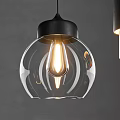 Modern Unique Pendant Lights With Gold Black Transparent Materials Various Shapes Hanging On Grey Background