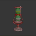 Silver Hourglass Decorative Ornament With Metal Frame And Base Stand