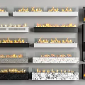 Various Modern Fireplace Interior Designs With White Black Frames And Flames
