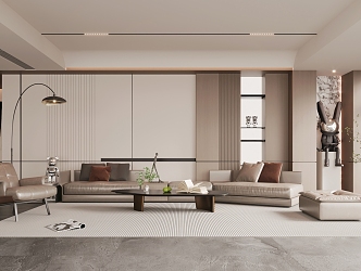 Modern Minotti living room 3d model