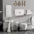 Modern Handicap Accessible Bathroom Toilet With Sink Mirror And Toilet Paper Holder