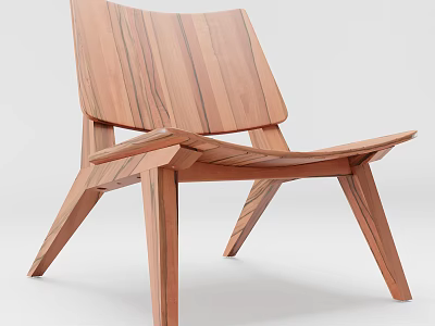 Modern Wooden Leisure Chair With Natural Lines And Stable Geometric Structure 3d model