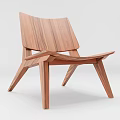 Modern Wooden Leisure Chair With Natural Lines And Stable Geometric Structure