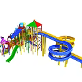 Children's Colorful Playground Equipment With Slides Climbing Structures And Play Towers