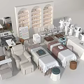 Comfortable Massage Beds In Modern Spa Room With Treatment Tables And Storage Shelves