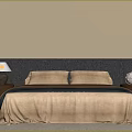 Modern Cozy Double Bed With Soft Velvet Bedding And Wooden Nightstands For Stylish Bedroom Interiors