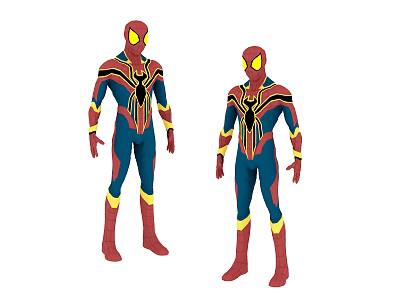 Spider Man Themed Decorative Figurine Set With Costume Design And Colorful Details 3d model