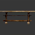 Rustic Solid Wood Table With Natural Grain And Sturdy Handcrafted Legs For Home Decor
