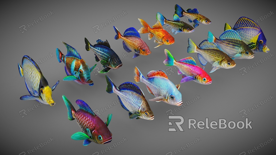 fish cartoon fish low poly fish cartoon animal goldfish cartoon goldfish seafood model