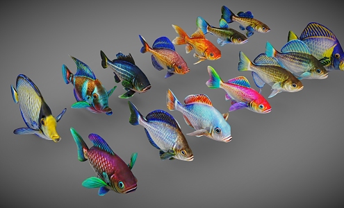 fish cartoon fish low poly fish cartoon animal goldfish cartoon goldfish seafood 3d model