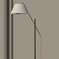 Modern Minimalist Floor Lamp With Light Colored Shade And Black Metal Stand