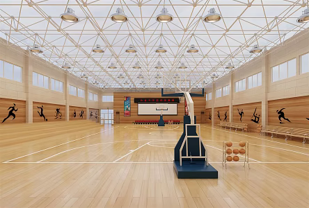 modern basketball stadium gymnasium basketball court 3d model