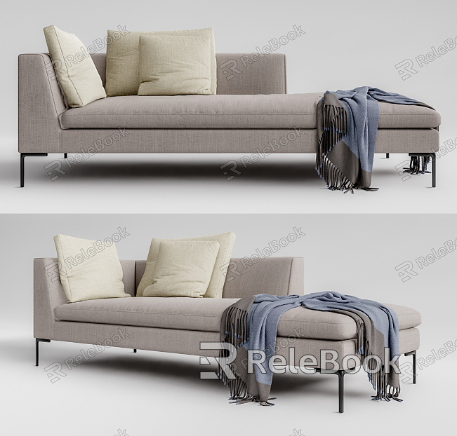 Modern chaise longue multiplayer sofa model