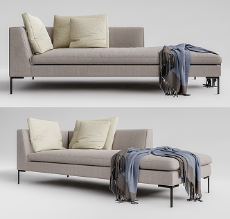 Modern chaise longue multiplayer sofa 3d model