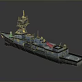 Modern Military Warship 3D Model With Detailed Antenna And Deck Structure