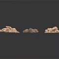 Natural Stone and Wood Decorative Pieces with Rustic Texture and Arrangement